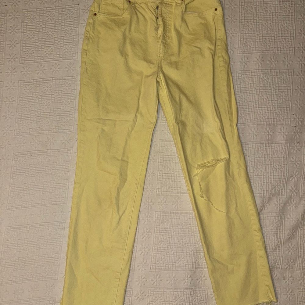 Yellow Straight-Leg Pants - Picture 2 of 8